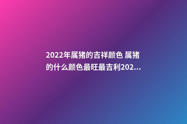 2022年属猪的吉祥颜色 属猪的什么颜色最旺最吉利2022年-第1张-观点-玄机派